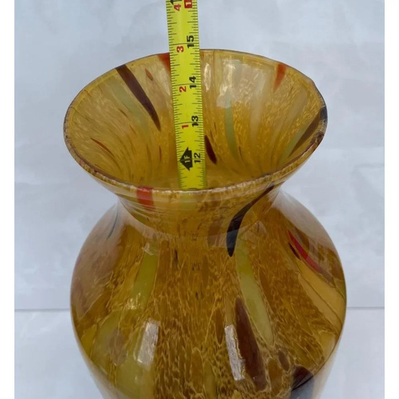Italian Maestri Vestri Monumental Polychrome Art Glass Vase with Gold Aventurine - Picture 7 of 13